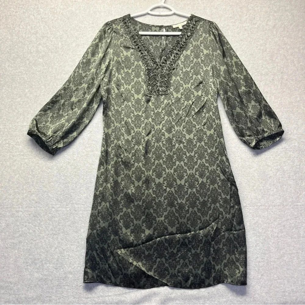 Black‎ Rainn Women’s Shift Dress 3/4 Sleeve Black Green NWOT size M